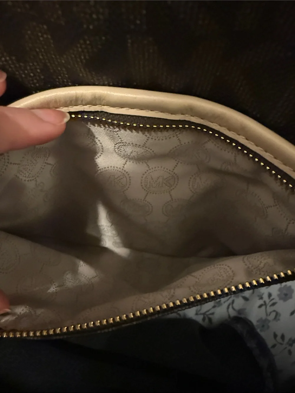 Michael Kors Dark Brown monogram messenger